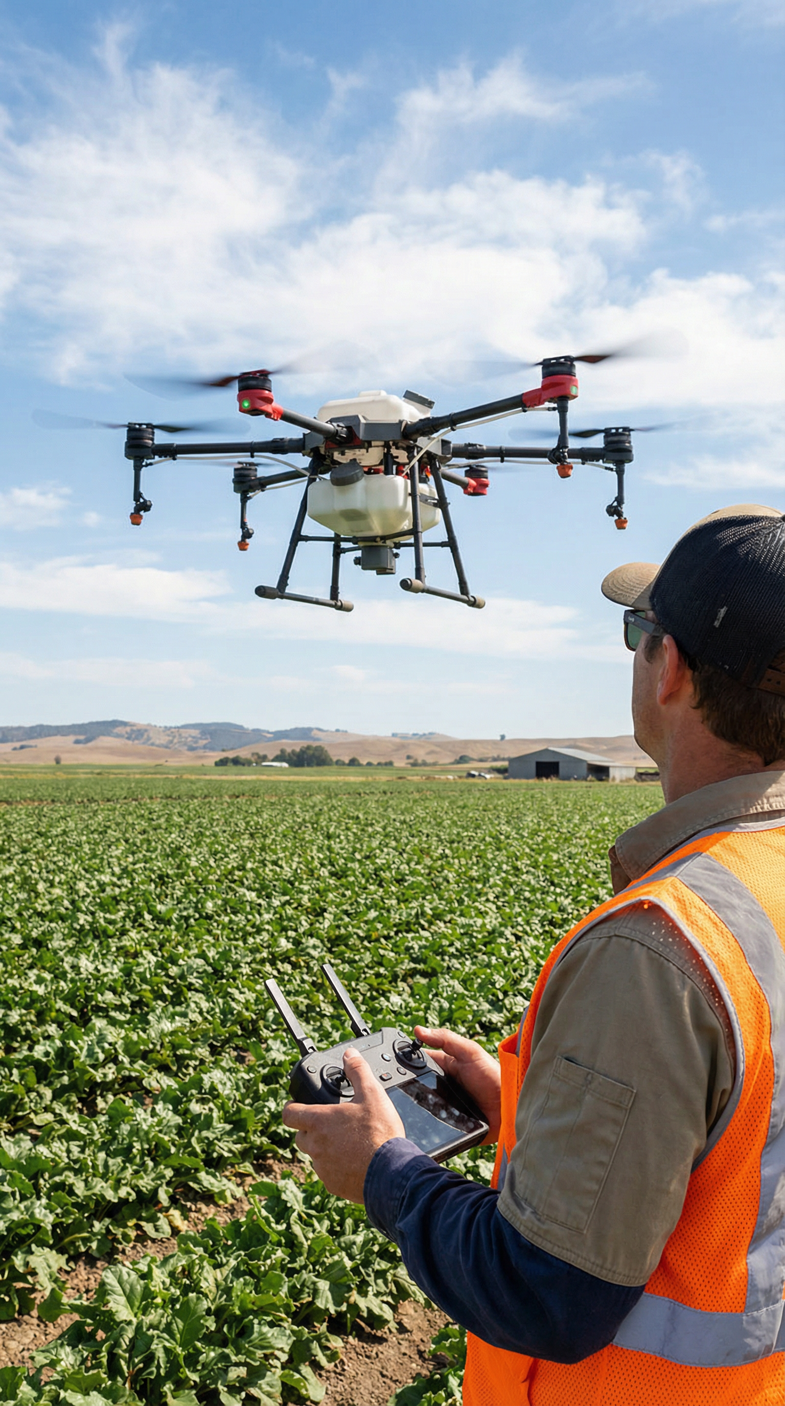 Operador de Drone em Campo Agrícola